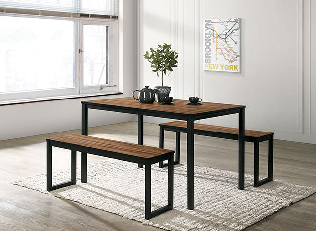 Tripoli 3 PC. Dining Set - Walnut/Black