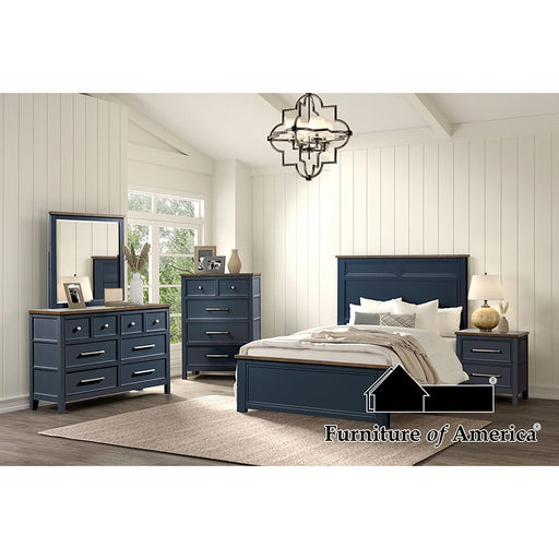 Pinetop 5 PC. Bedroom Set W/ 2NS - Blue/Dark Brown