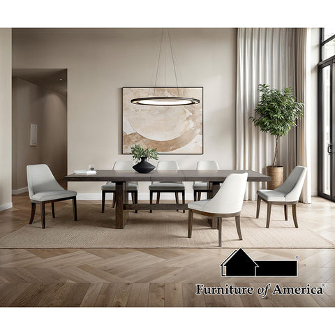 Morden 9 PC. Dining Table Set W/ 3420WH Chair - Dark Walnut