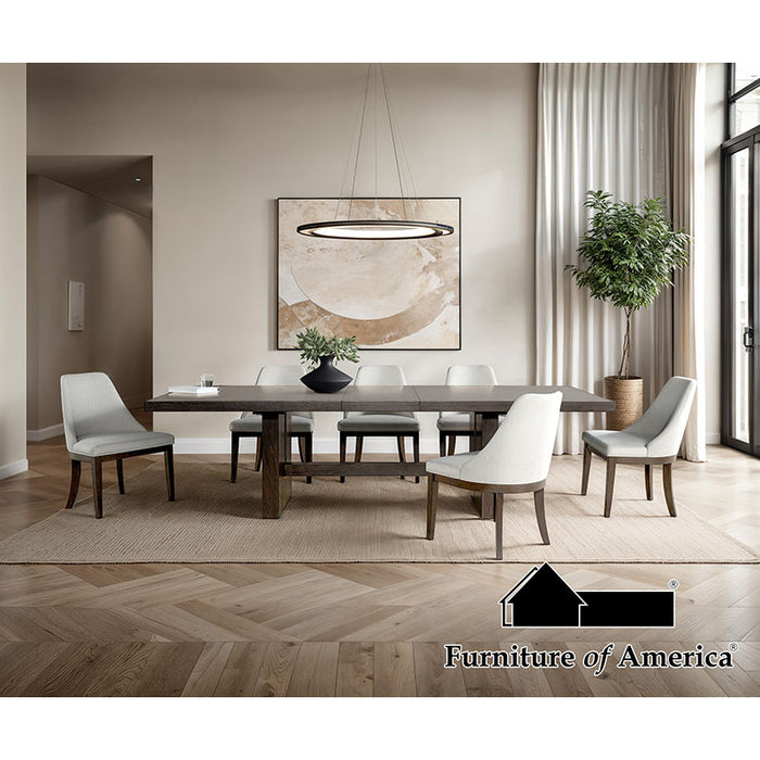 Morden 9 PC. Dining Table Set W/ 3420WH Chair - Dark Walnut