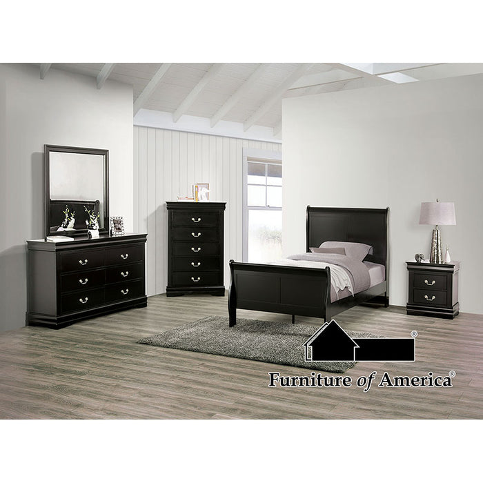 Louis Philippe Bed - Twin / Black