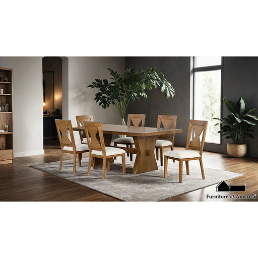 Johannes 7 PC. Dining Table Set - Rustic Oak
