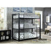 Olga I Metal Triple Decker Bed - Sand Black - Twin
