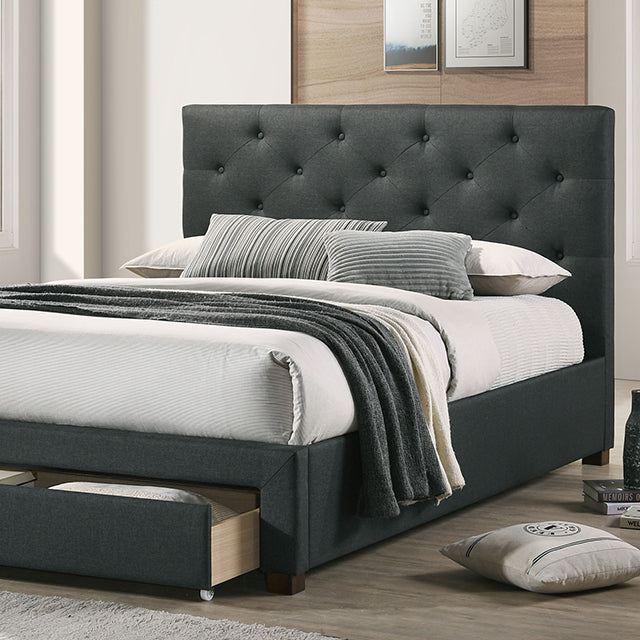 Sybella Bed - Cal King / Dark Gray