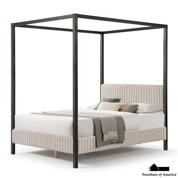 Bed Canopy Bed Frame With Plush Cord Headboard