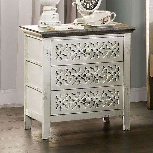 Myrtlemoore Vintage Ivory Nightstand 3 Drawer - Vintage Ivory/Rustic Gray