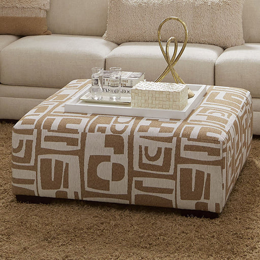 Carleton Ottoman - Ivory/Tan