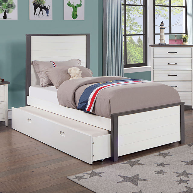 Priam Bed - White/Gray - Twin
