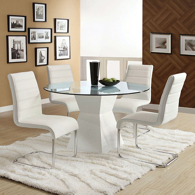 Mauna Table + 4 Side Chairs - White