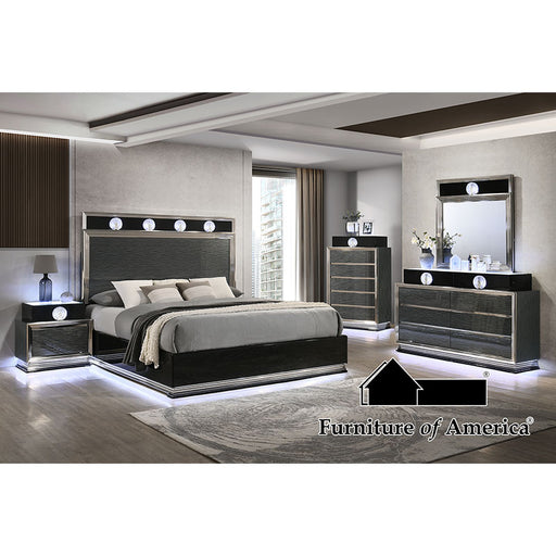 Noire Bed - Charcoal Gray/Black - King