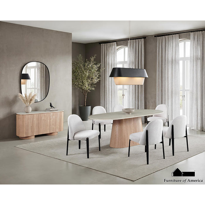 Orlandi 5 PC. Dining Table Set - Natural - 5 PC. Dining Table Set (FM37023NT-OT-5PC19BK)