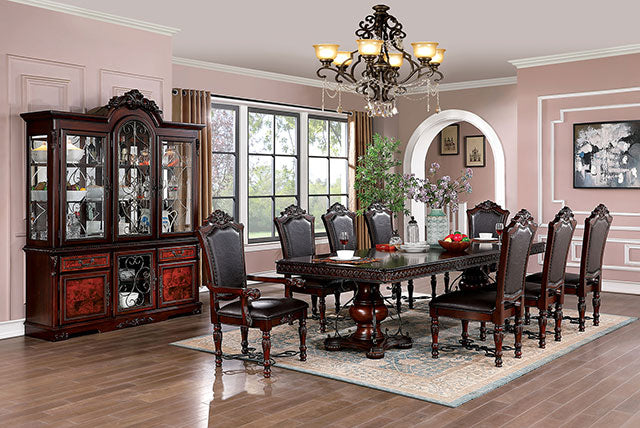 Picardy 9 PC. Dining Table Set - Brown Cherry/Black