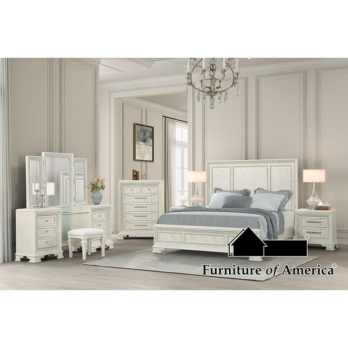 Stella Mia Panel Bed - Creamy White - Queen