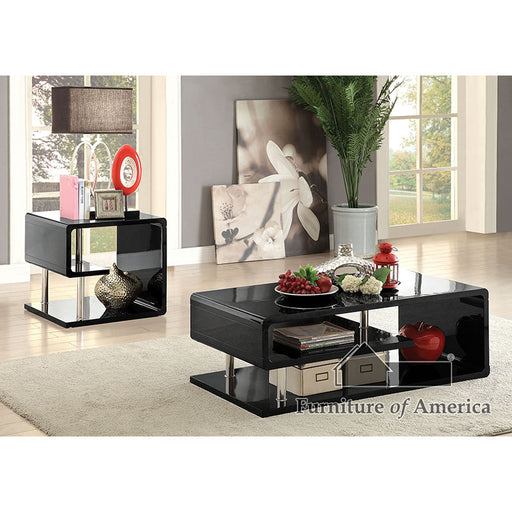 Ninove End Table - Black/Chrome