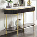 Koblenz Oval Sofa Table W/ 18MM White Faux Marble Top & 1PC Drawer - Dark Walnut