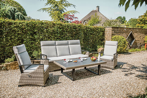 Antigua 4 PC. Patio Set - Gun Metal/Brown/Gray