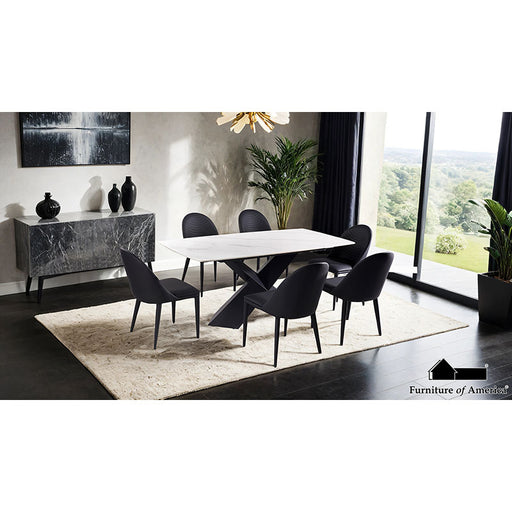 Lenvik 7PC Dining Set - Black/White
