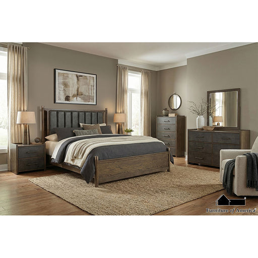 Newent 5 PC. Bedroom Set W/ 2NS - Dark Walnut