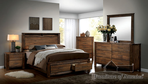 Elkton Bed + 2NS + Dresser + Mirror - Oak