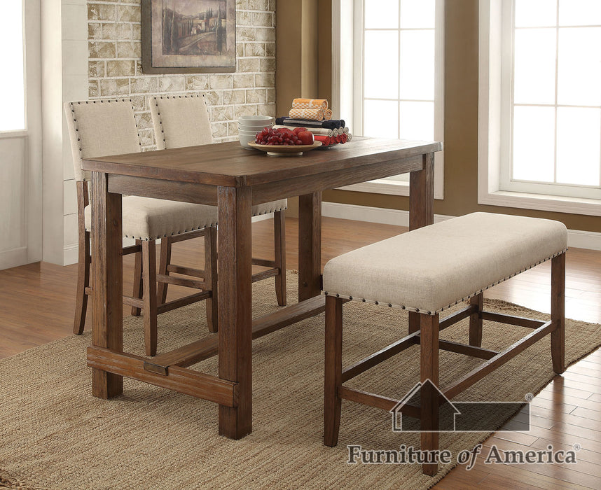 Sania Table + 2 Chairs + Bench - Natural Tone