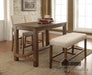 Sania Table + 2 Chairs + Bench - Natural Tone