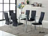Kalawao Table + 6 Chairs - Chrome/Black