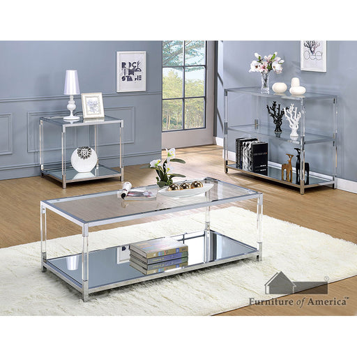 Ludvig End Table - Chrome/Clear