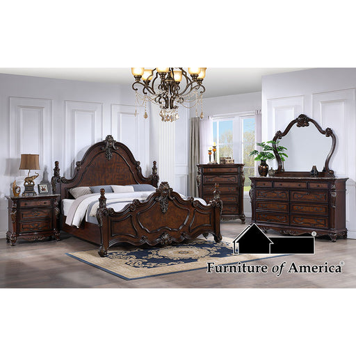 Francione 5 PC. Bedroom Set W/ Chest - Dark Cherry