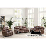 Tepic Manual Sofa + Loveseat + Chair - Brown