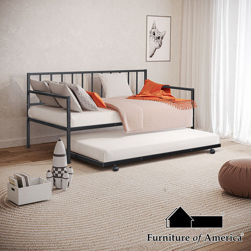 Harmon K/D Metal Daybed W/ Trundle - Black