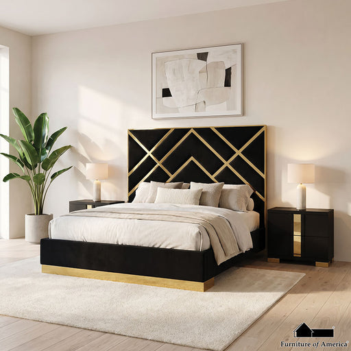 Stavola Bed - King / Gold/Black