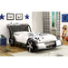 Gt Racer Bed W/ 5" Mattress - Silver/Gun Metal
