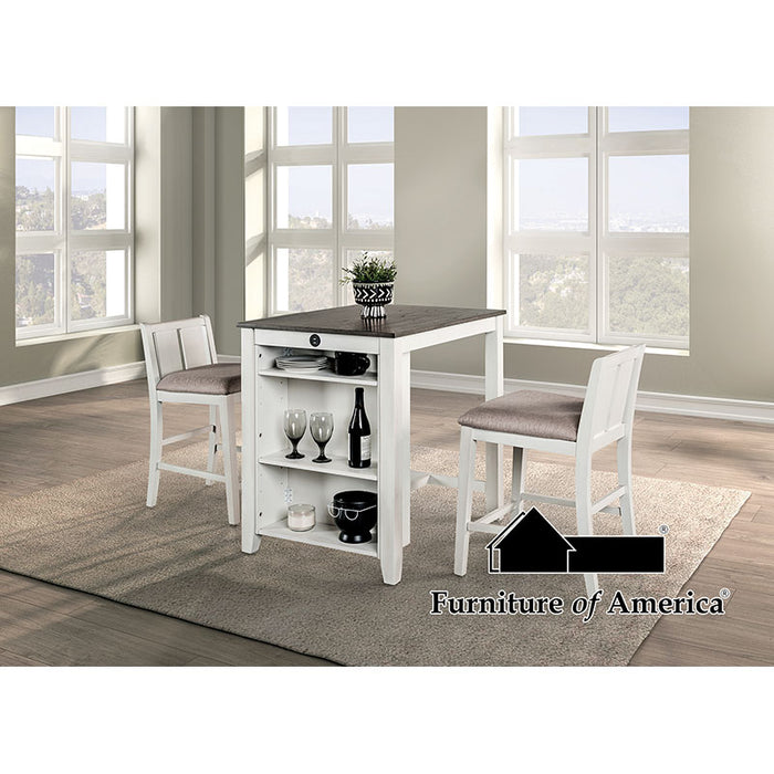 Lescles 3 Pc Counter Ht Set - White/Gray