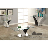 Sloane Coffee Table - White/Dark Gray/Chrome