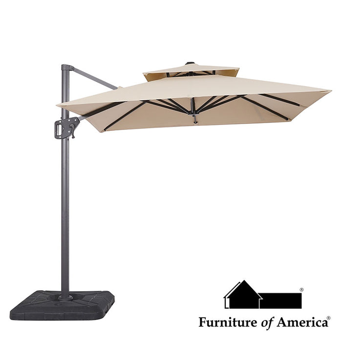 Fida **oversize** 8FT Square Umbrella W/ Double Top - Beige