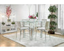 Richfield Table + 4 Black Chairs - Silver/Chrome