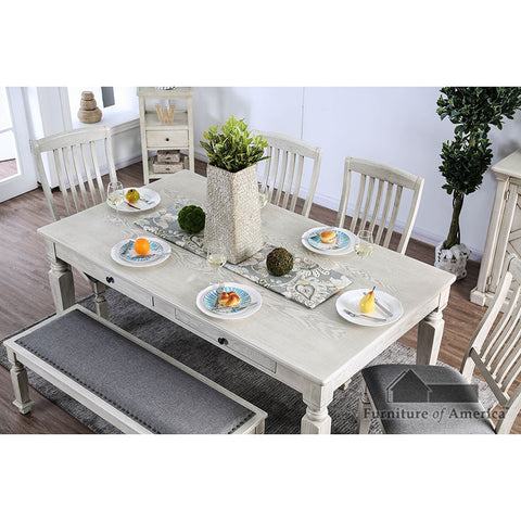 Georgia Dining Table - Antique White/Gray