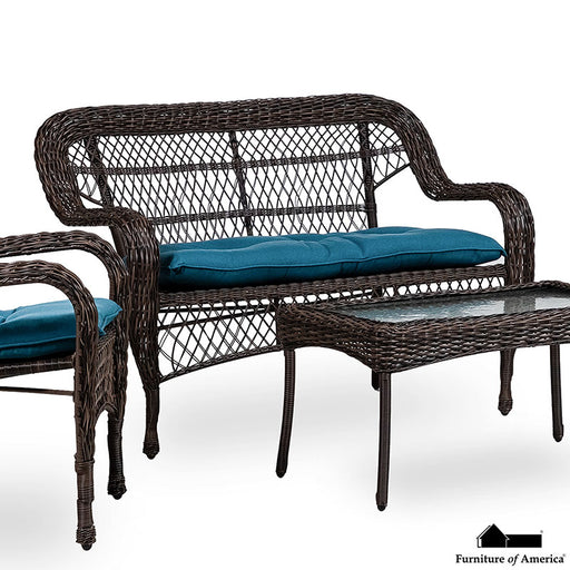 Oliveri Wicker Loveseat - 9PC/STACK - Brown/Dark Teal