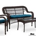 Oliveri Wicker Loveseat - 9PC/STACK - Brown/Dark Teal