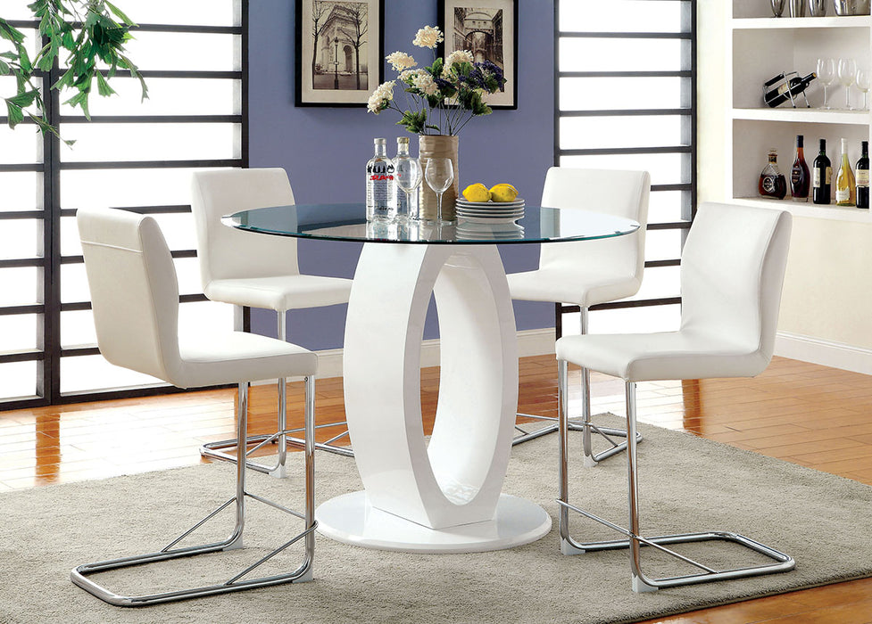 Lodia II Round Counter HT. Table - White