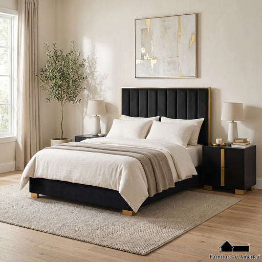 Nespoli Bed - Gold/Black / Queen Bed