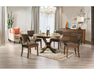 Marina I Round Dining Table - Walnut/Dark Chocolate