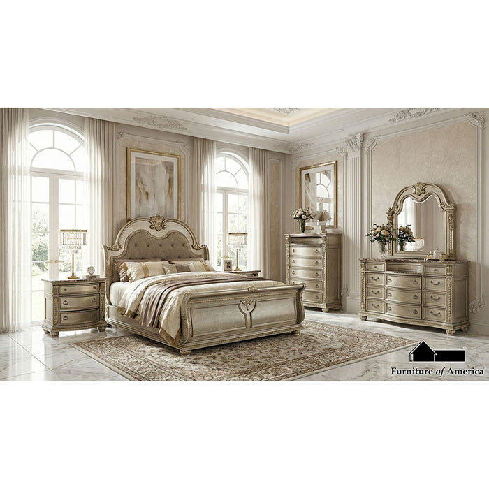 Fromberg 5 PC. Bedroom Set W/ 2NS - Gold Champagne