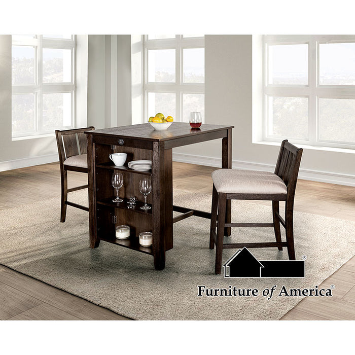 Lescles 3 Pc Counter Ht Set - Dark Cherry