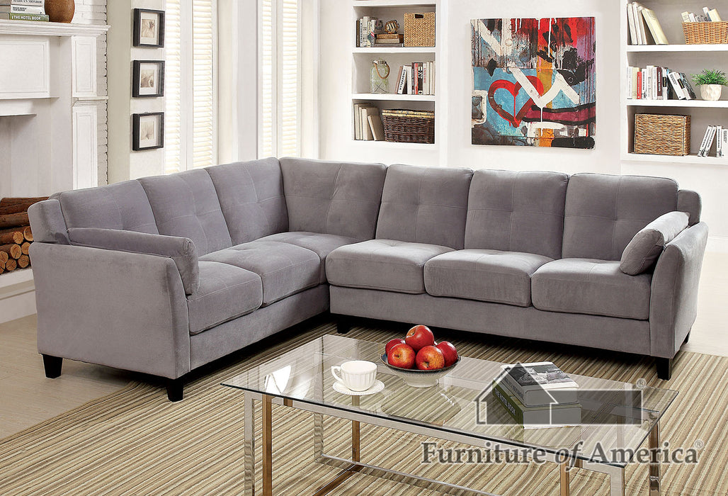 Peever II K/D Sectional - Warm Gray