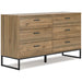 Deanlow Full Bookcase Storage Bed - Brown/Beige