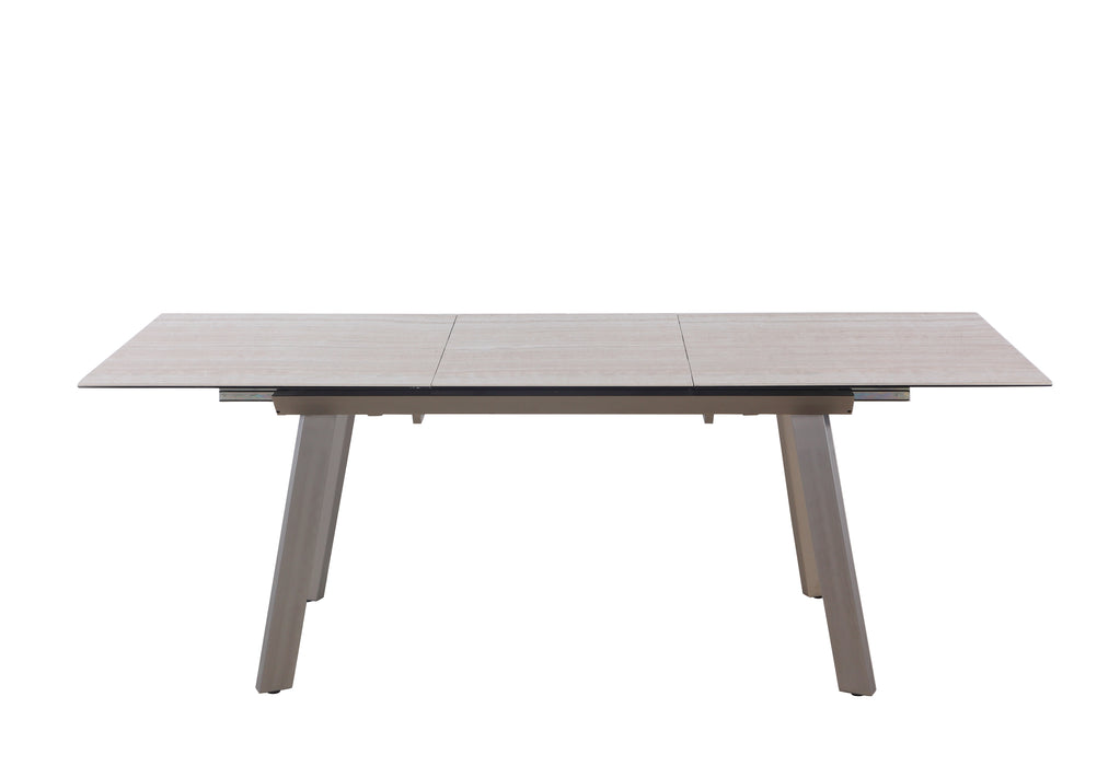 Glass & Ceramic Table w/ Pop Up Extension ELEANOR-DT
