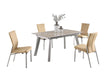 Contemporary Dining Set w/ Extendable Ceramic Top Table & Motion-Back Chairs ELEANOR-MOLLY-5PC-BGE