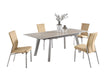 Contemporary Dining Set w/ Extendable Ceramic Top Table & Motion-Back Chairs ELEANOR-MOLLY-5PC-BGE