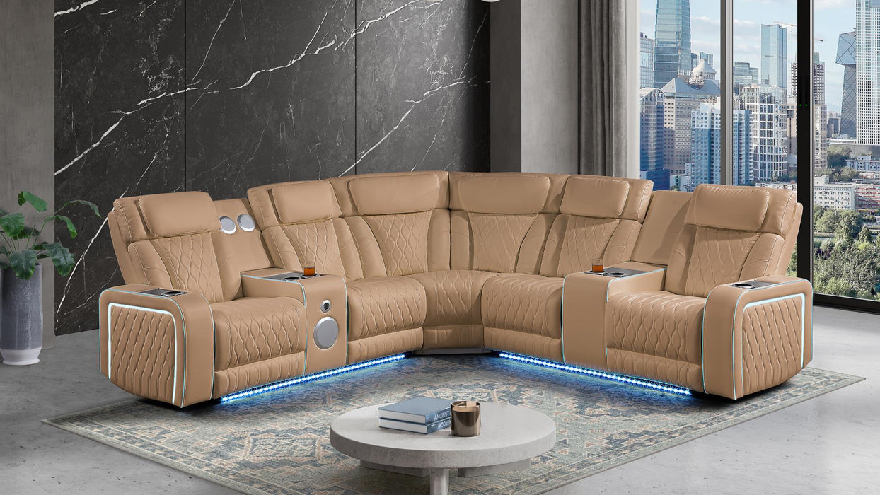 Electra Sectional – Electra Sectional Caramel by Galaxy Home Furnishings
